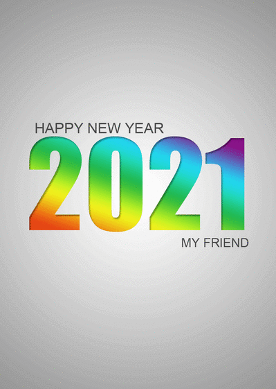 Carte Happy New Year 2021 my friend Carte bonne année 2021 en plusieurs langues