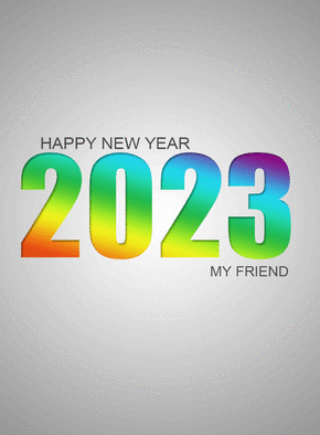 Carte Happy New Year 2023 my friend Carte bonne année 2023 en plusieurs langues