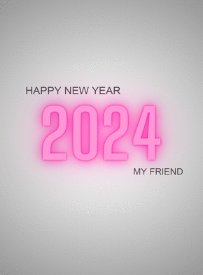Carte Happy New Year 2024 my friend Carte bonne année 2024 en plusieurs langues