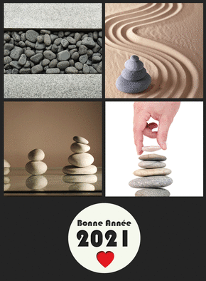 Carte Une bonne année 2021 zen et sereine Carte de voeux entreprise bâtiment 2021