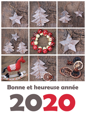 Bonne et heureuse ann&eacute;e d&eacute;corations en bois