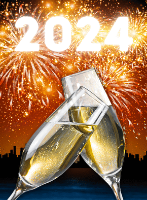 Carte Champagne et feu d`artifice en 2024 Carte de voeux et champagne en 2024