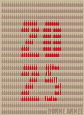 Carte 2025 en bulles, à l'année pétillante Carte de voeux et champagne en 2025