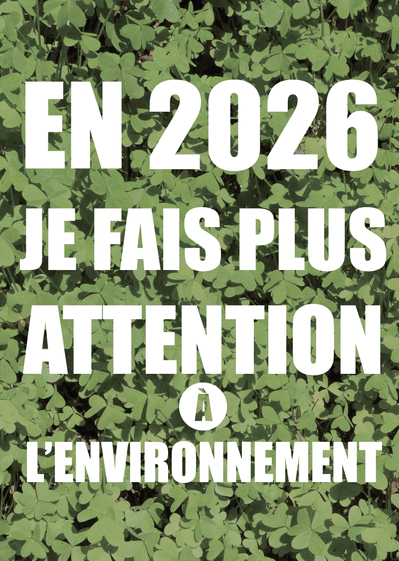 Carte En 2026, j'agis pour la planète Carte de voeux bonne résolution 2026