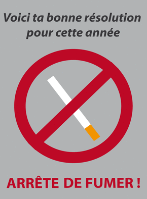 Carte Ta bonne résolution: ne plus fumer Carte de voeux bonne résolution 2024