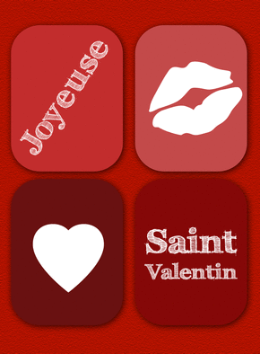 Carte Un coeur et un bisou Carte saint valentin