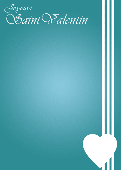 Carte Joyeuse St Valentin turquoise Carte Saint Valentin personnalisée