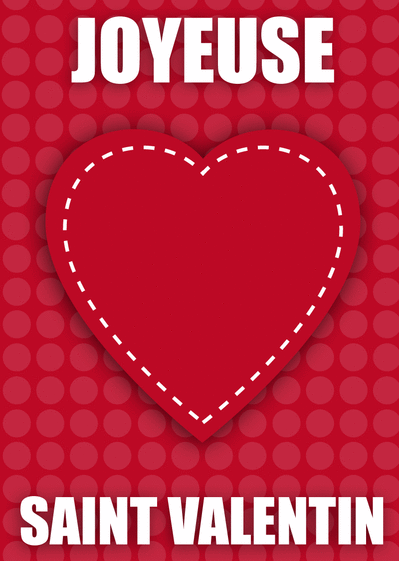 Carte Le gros coeur de Saint Valentin Carte Saint Valentin personnalisée