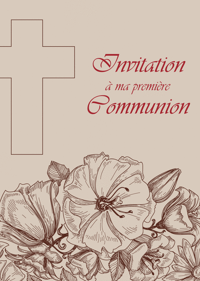 Carte Invitation à ma première communion Carte première communion