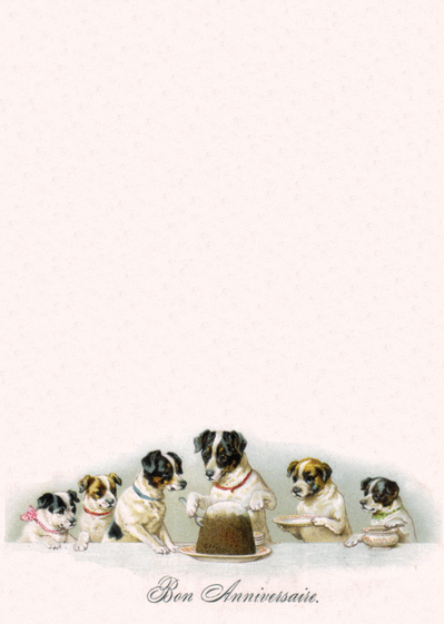 Carte La famille de chiens chiens Carte anniversaire personnalisée