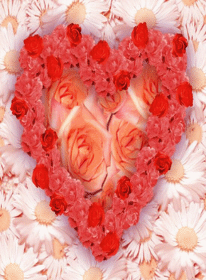 Carte Coeur de fleurs Carte avec coeurs