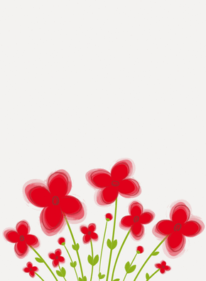 Carte Personnalisable avec des fleurs rouges Carte avec des fleurs