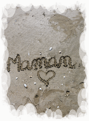 Carte Maman dans le sable Carte fête des mères