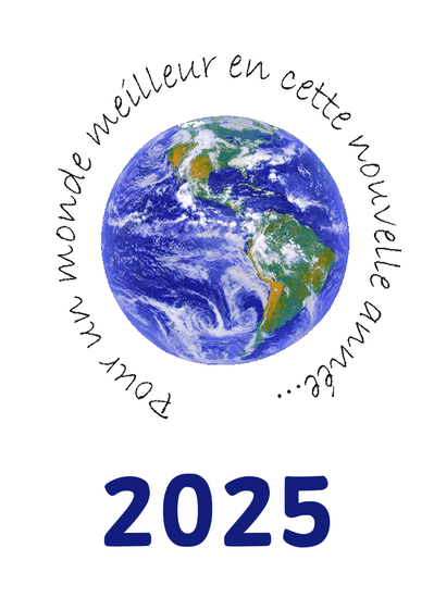 Carte Pour un monde en paix en 2025 Carte de voeux 2025 et message de paix