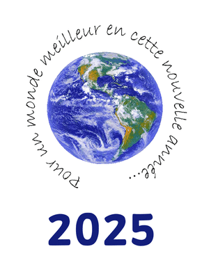 Carte Pour un monde en paix en 2025 Carte de voeux 2025 et message de paix