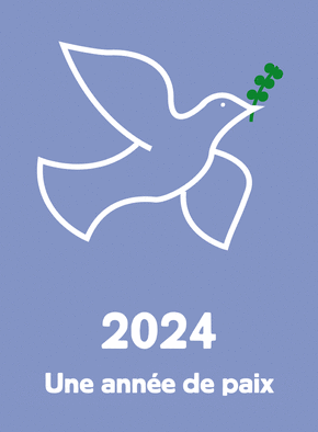 Carte Une annee de paix Carte de voeux 2023 et message de paix