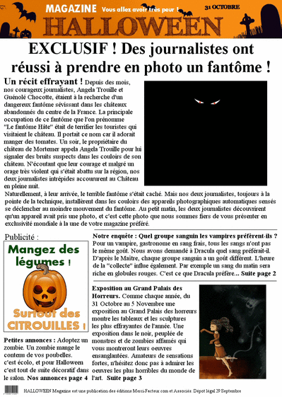 Carte La magazine d'Halloween Carte halloween