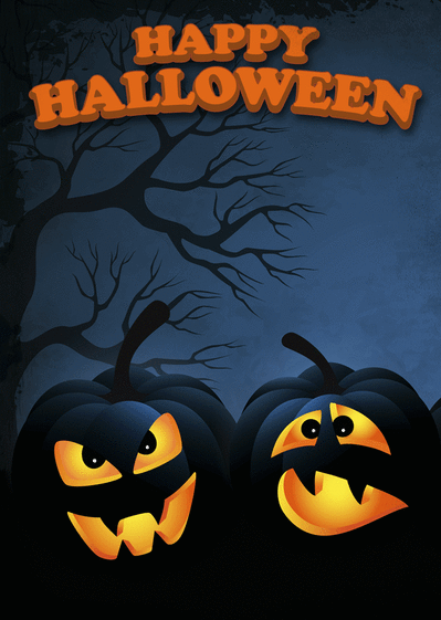 Carte Happy halloween des vilaines citrouilles  Carte Halloween pour enfant
