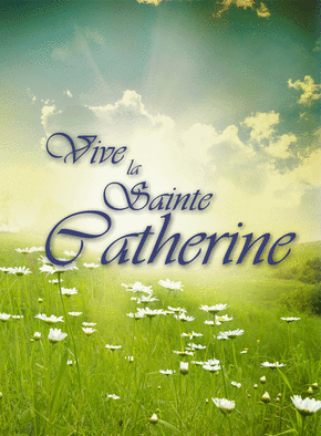 Carte Vive la Sainte Catherine dans une prairie Carte sainte Catherine
