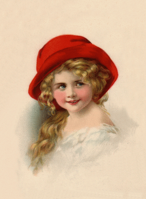 Carte Petite Catherine au chapeau rouge Carte ancienne Sainte Catherine