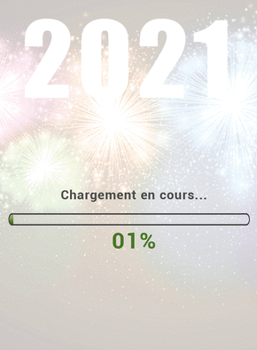 Carte Chargement de l`année 2021 Carte de voeux 2021 pour geek