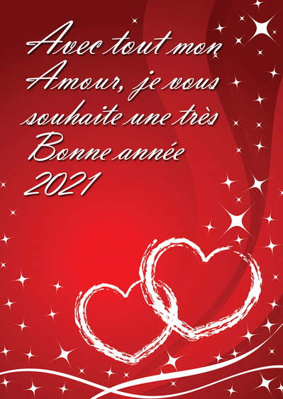 Carte Avec tout mon amour pour 2021 Carte de voeux 2021