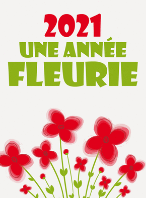 Carte Une nouvelle année 2021 fleurie Carte de voeux 2021 avec des fleurs