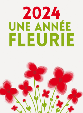 Carte Une nouvelle année 2024 fleurie Carte de voeux 2024 avec des fleurs