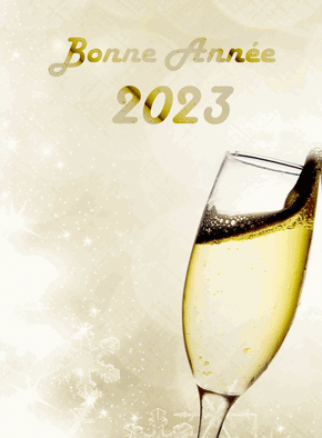 Carte bonne année 2022 avec une coupe Carte de voeux et champagne en 2022