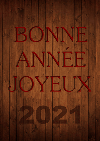 Carte Bonne année 2021 dans le parquet Carte de voeux 2021