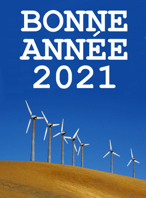 Carte bonne année 2021 éolienne Carte de voeux Nature 2021