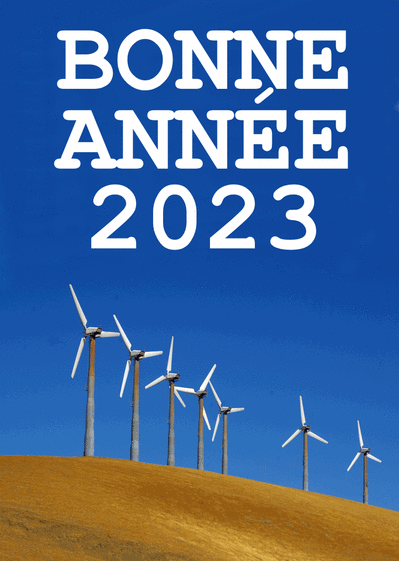 Carte bonne année 2023 éolienne Carte de voeux Nature 2023