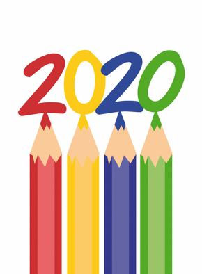 nouvelle ann&eacute;e 2020 au crayon de couleur