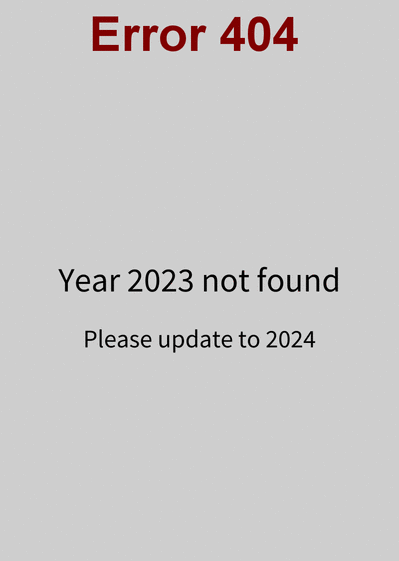 Carte Erreur 404 année non trouvée Carte de voeux 2023 pour geek