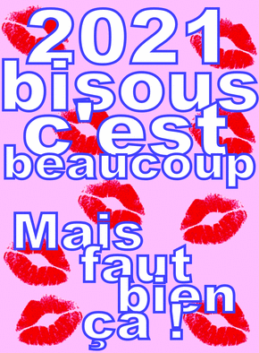 Carte Bisous pour la nouvelle année 2021 Carte de voeux originale pour 2021