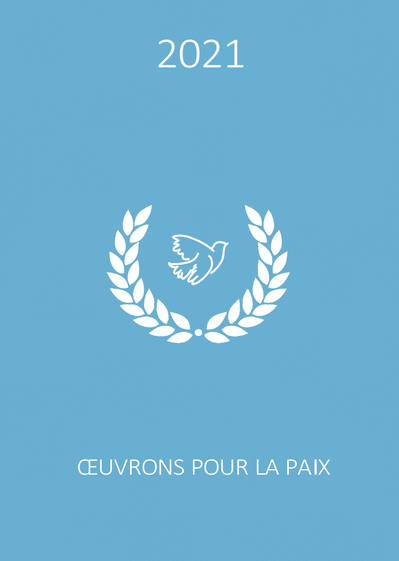 Carte Oeuvrons pour la paix en 2021 Carte de voeux 2021 et message de paix