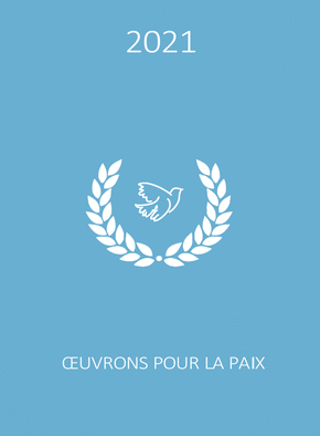 Carte Oeuvrons pour la paix en 2021 Carte de voeux 2021 et message de paix