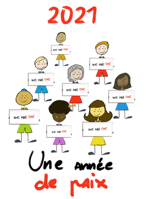 Carte Une année de paix we are one en 2021 Carte de voeux 2021 et message de paix