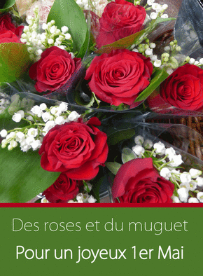 Carte Des roses et du muguet Carte 1er mai