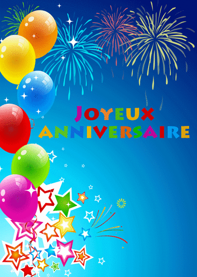 Carte Joyeux anniversaire multicolor Carte anniversaire