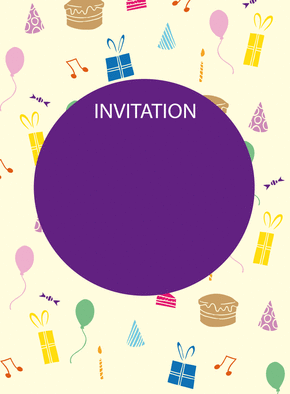 Carte Invitation cercle personnalisable Invitation anniversaire personnalisee