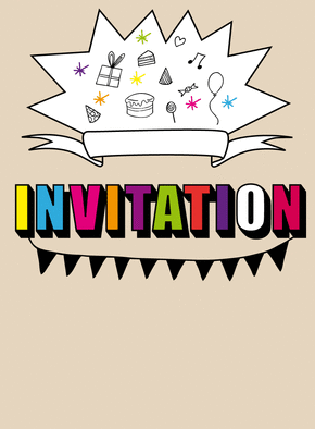 Carte invitation pétillante personnalisable Invitation anniversaire personnalisee