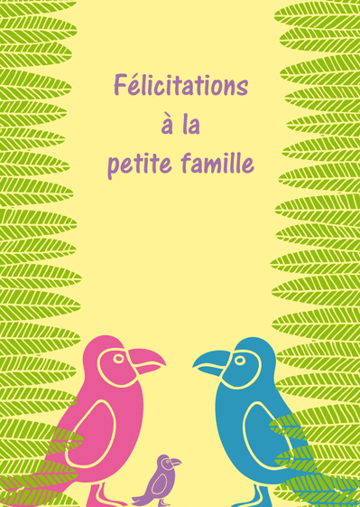 Carte Félicitations à la petite famille Carte de félicitations pour une naissance