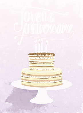 Carte Gâteau d'anniversaire à la crème et au chocolat Carte gateau d'anniversaire