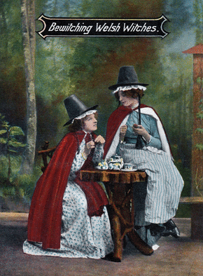 Carte Bewitching Welsh Witches Carte ancienne pour Halloween