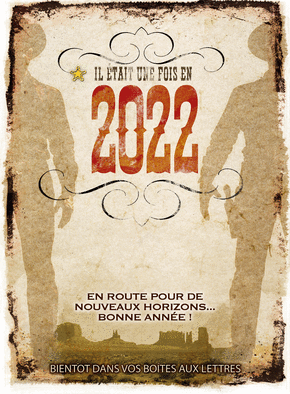 Carte bonne année 2022 far west Carte de voeux 2022 affiche de film