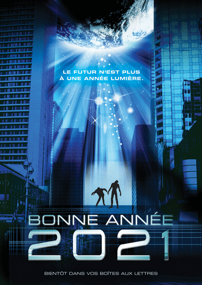 Carte Science fiction du nouvel an 2021 Carte de voeux 2021 affiche de film