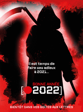 Carte  de voeux 2022 film d`horreur Carte de voeux 2022 affiche de film