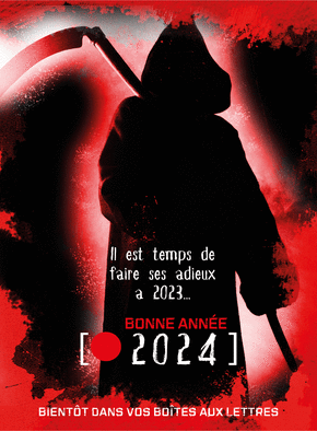 Carte  de voeux 2024 film d`horreur Carte de voeux 2024 affiche de film