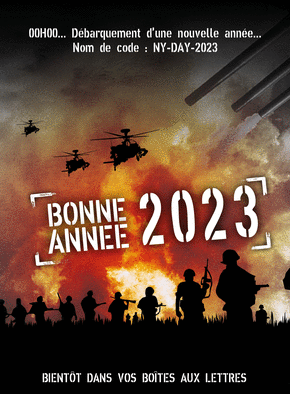 Carte Film de guerre de bonne année 2023  Carte de voeux 2023 affiche de film